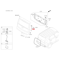 Пружина газовая (упор) крышки багажника правая 81780-B2000 Mobis