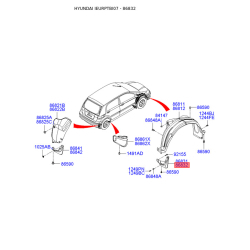 Брызговик передний правый 86832-1C000 Mobis