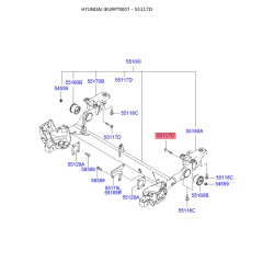 Болт задньої маточини та важеля 55117-1C000 Mobis