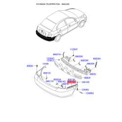 Кронштейн, буфер правый 86619-1E000 Mobis