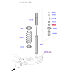 Распорная втулка, опора стойки амортизатора нижняя 55324-07000 Mobis