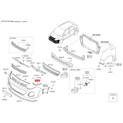 Кронштейн, буфер лівий верхній 86581-1W700 Mobis