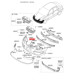 Кронштейн, буфер правый 86516-1G000 Mobis