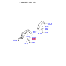 Брызговик передний правый 86860-2B200 Mobis