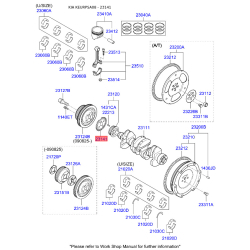 Плоска шайба, ремінний шків - колінчастий вал 23141-02610 Mobis