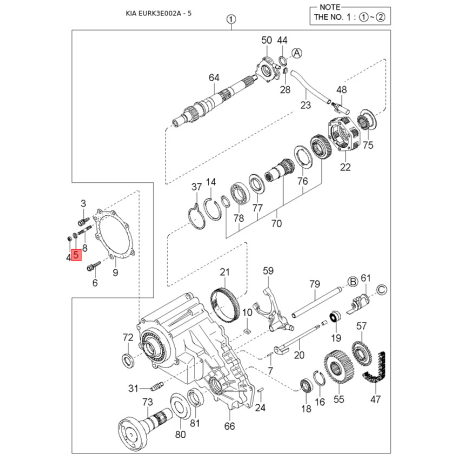 Карданный вал, главная передача 49100-3E150 Mobis - 491003E150 - схема с каталога 5, EURK3E002A 491003E150
