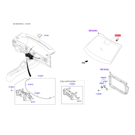Датчик світла (освітленості) 97254-C1000 Mobis - 97254C1000 - схема з каталогу 97254M, MEURPH921 97254C1000