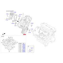 Крышка картера, блок-картер двигателя 21351-3L110 Mobis