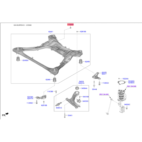 Гайка КПП 13396-10007K Mobis - 1339610007K - схема с каталога 1339GB, KEURPEX23 1339610007K