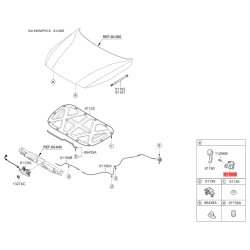 Ручка троса капота та її кріплення 81180-3S000 Mobis