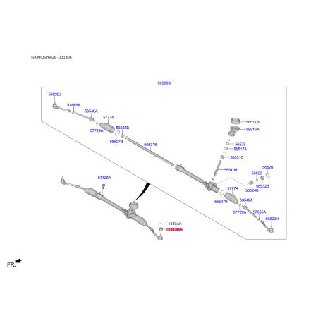 Гайка болта 13134-10007K Mobis - 1313410007K - схема с каталога 1313DA, KRUSPG620 1313410007K