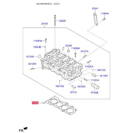 Прокладка головки 22311-03500 Mobis - 2231103500 - схема з каталогу 22311, MEURPH921 2231103500
