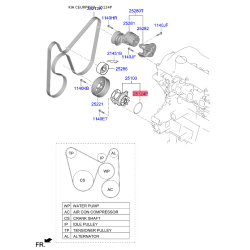 Прокладка, водяной насос 25124-03010 Mobis