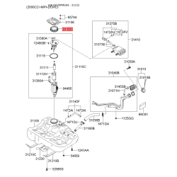 Крышка, топливной бак 31152-2D000 Mobis