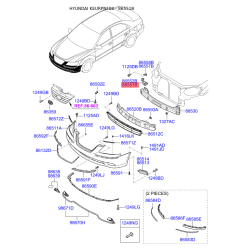 Кронштейн, буфер лівий верхній 86551-3K500 Mobis