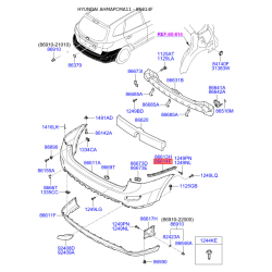 Кронштейн, буфер правый 86614-2B700 Mobis