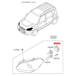 Крышка фары 92191-2F500 Mobis