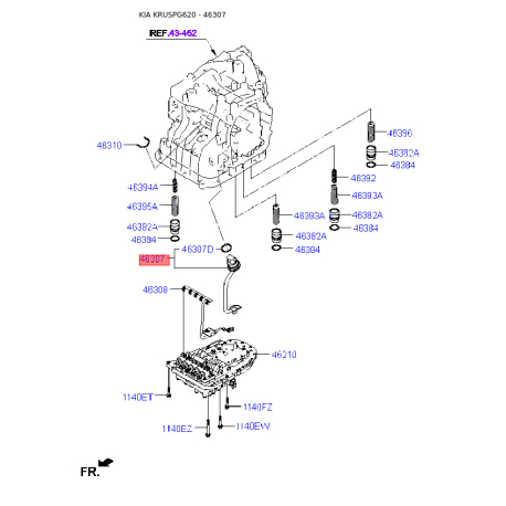 Проводка (джгут) АКПП 46307-23000 Mobis - 4630723000 - схема з каталогу 46307, KRUSPG620 4630723000