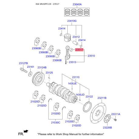 Втулка шатуна 23517-2F000 Mobis - 235172F000 - схема з каталогу 23517, SRUSPF119 235172F000
