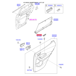 Заглушка внутрішньої ручки дверей ліва 83714-2W000RYN Mobis
