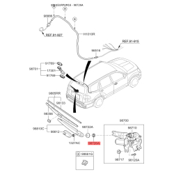 Кріплення заднього важеля склоочисника і трапеції 98726-26000 Mobis