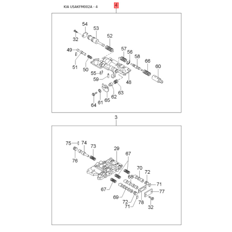 Коленчатый вал 0K015-11300 Mobis - 0K01511300 - схема с каталога 4, USAKFM002A 0K01511300