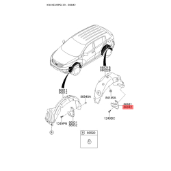 Брызговик задний правый 86842-3W000 Mobis