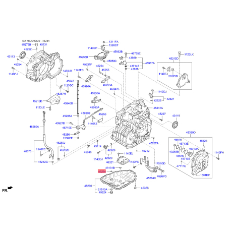 Кільце ущільнювача, система тяг і важелів 45284-23000 Mobis - 4528423000 - схема з каталогу 45284, KRUSPG620 4528423000
