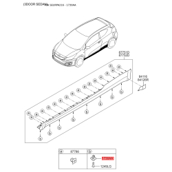 Пистон (клипса) бампера и обивки салона квадратная 87759-2Q000 Mobis