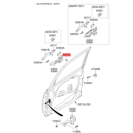 Винт обивки салона 82678-3K000 Mobis - 826783K000 - схема с каталога 82678, SEURPDN10 826783K000