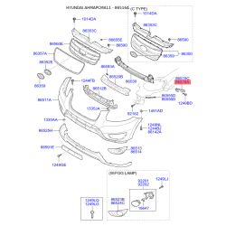 Кронштейн, буфер правый 86516-2B700 Mobis