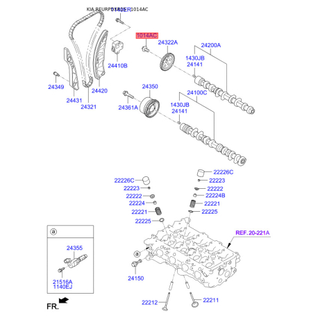 Болт распредвала 24360-2B000 Mobis - 243602B000 - схема с каталога 1014AC, REURPDXR15 243602B000