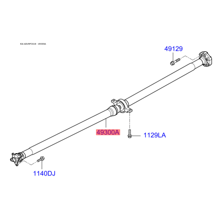 Карданний вал, головна передача 49300-C5000 Mobis - 49300C5000 - схема з каталогу 49300A, AEURPC618 49300C5000