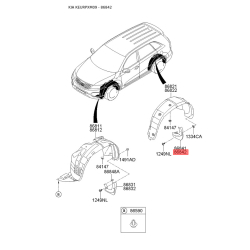 Бризговик задній правий 86880-2P000 Mobis