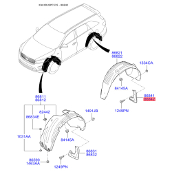 Бризговик задній правий 86880-C5000 Mobis