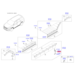 Кріплення підкрилка і бризковика праве 86864-C5000 Mobis