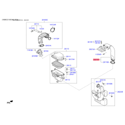Рукав воздухозаборника, воздушный фильтр 28210-A5820 Mobis