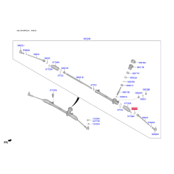 Втулка рейки рульового механізму 56522-3X100 Mobis
