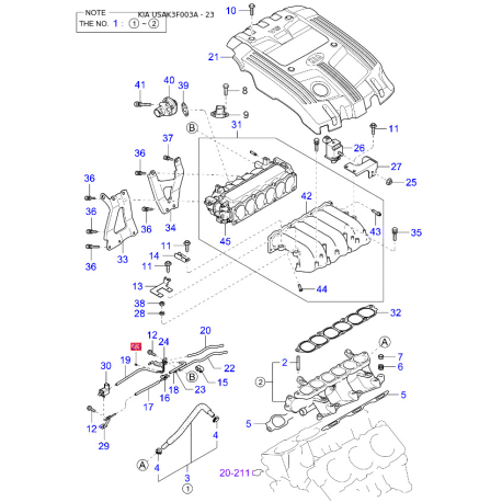 Вкладыши шатунные 23060-39600 Mobis - 2306039600 - схема с каталога 23, USAK3F003A 2306039600