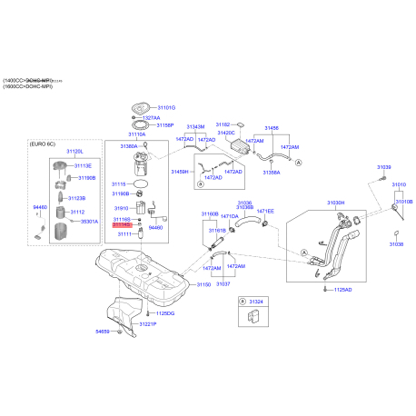 Уплотняющее кольцо вала, топливный насос высокого давления 31114-38000 Mobis - 3111438000 - схема с каталога 31114S, SEURPDN10 3111438000