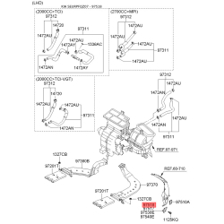 Усилитель задний боковины правый нижний 97540-1F000 Mobis