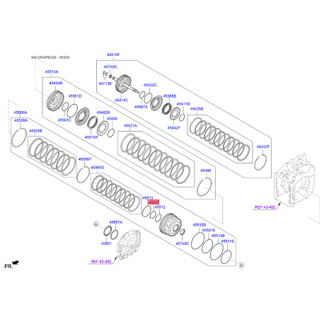 Кольцо уплотнительное АКПП 45502-4G100 Mobis - 455024G100 - схема с каталога 45520, CRUSPEU20 455024G100