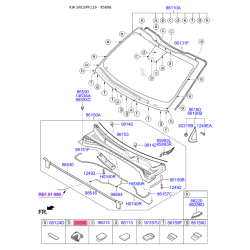Кронштейн молдинга (ущільнювача) лобового скла 95896-D3000 Mobis