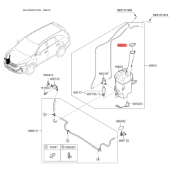 Кришка, резервуар для води (бачок омивача) 98623-2W000 Mobis