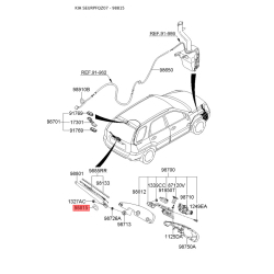 Кріплення заднього важеля склоочисника і трапеції 98812-1F000 Mobis