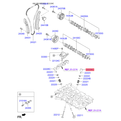 Гидрокомпенсатор 22226-2B411 Mobis - 222262B411 - схема с каталога 22226C, SRUSPJ721 222262B411
