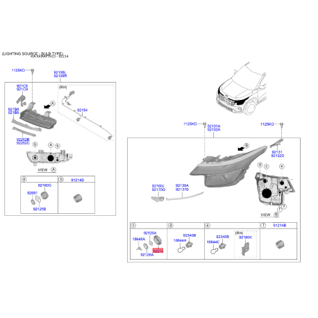 Поглощатель влаги фара 92140-E6000 Mobis - 92140E6000 - схема с каталога 92214, KKMAPTH23 92140E6000