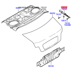 Петля двери задка (крышки багажника) левая 79210-3D000 Mobis