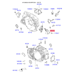 Кронштейн, кріплення механічної коробки передач 43175-39600 Mobis