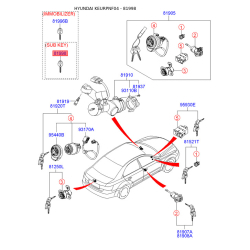 Ключ (вставка) дверей у брелок 81996-3K030 Mobis